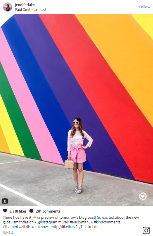 Jennifer Lake colourful instagram account