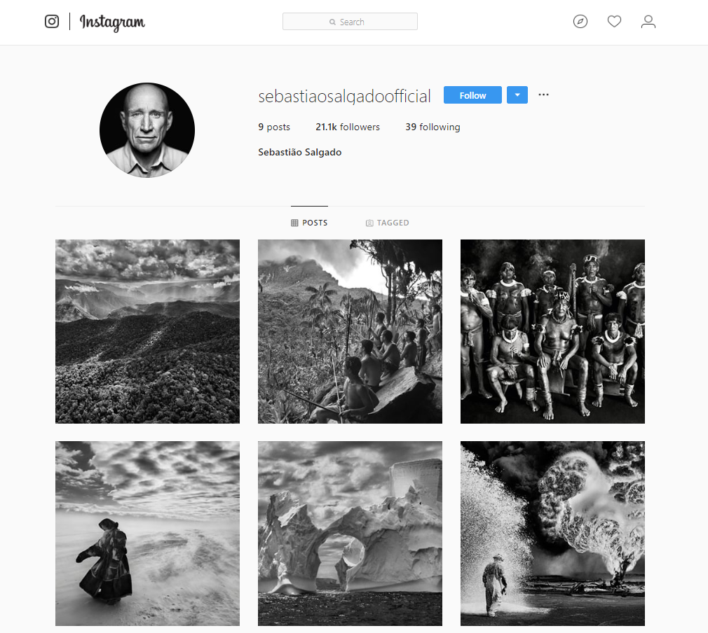 Sebastiao salgado official on Instagram